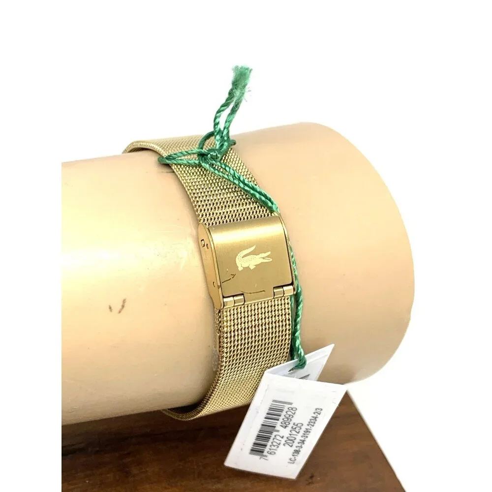 Lacoste Women's Watch 2001255 Club Quartz Gold Dial Mesh Stainless Steel 34mm
